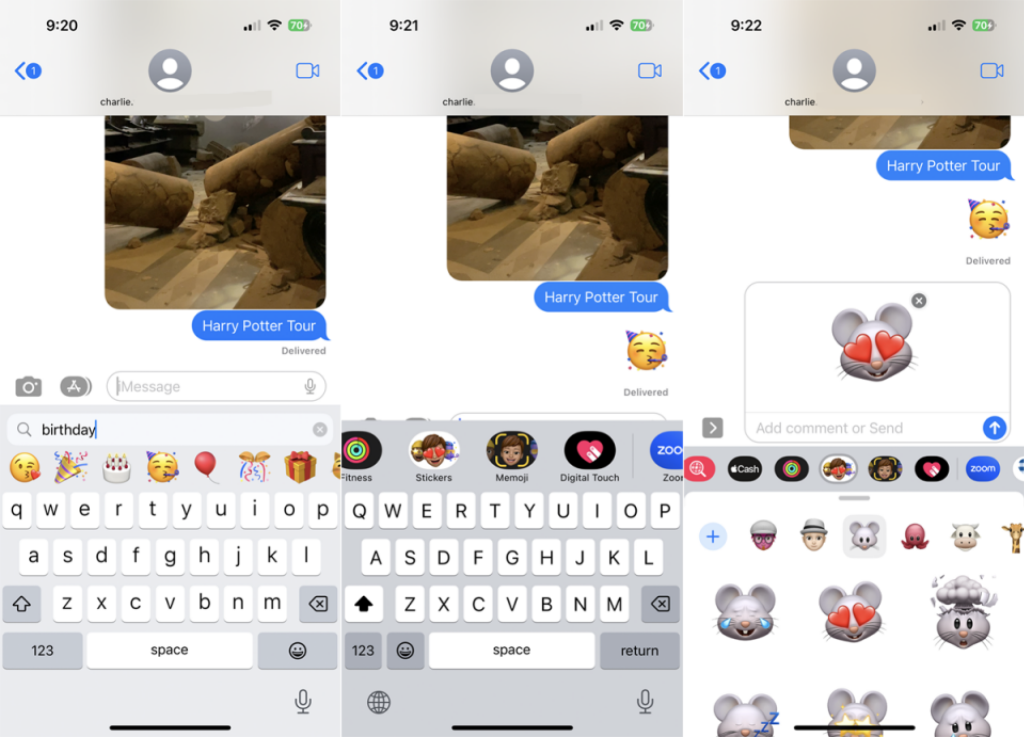 Add an emoji or a sticker
