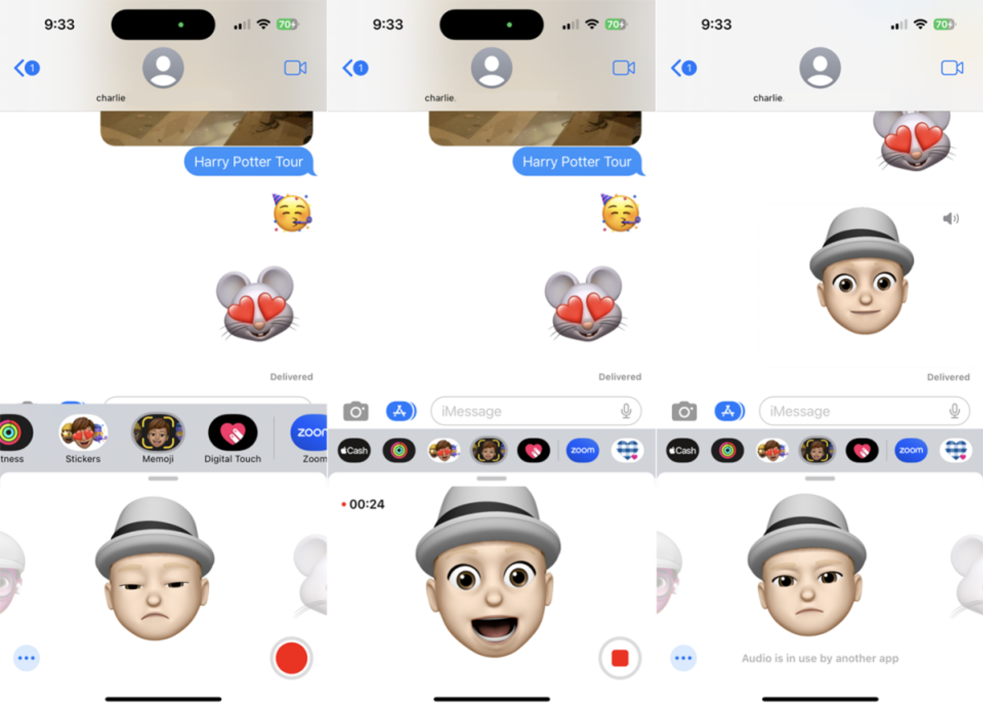 Record and add a Memoji