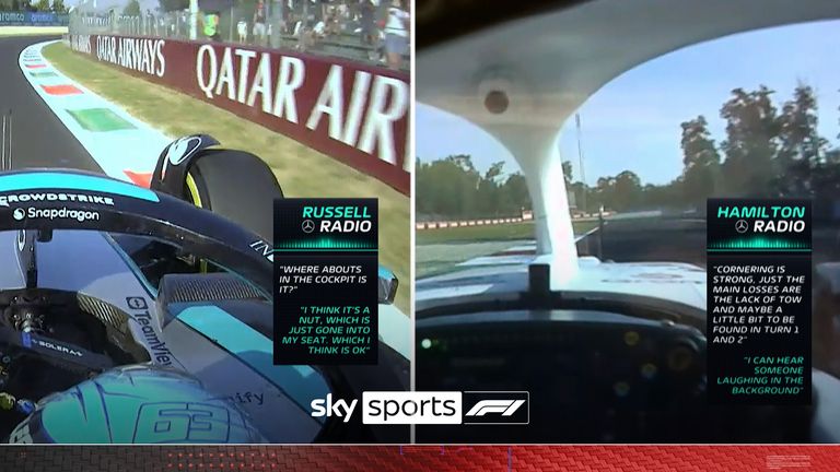 Laughing and loose nuts: Mercedes duo face odd practice distractions