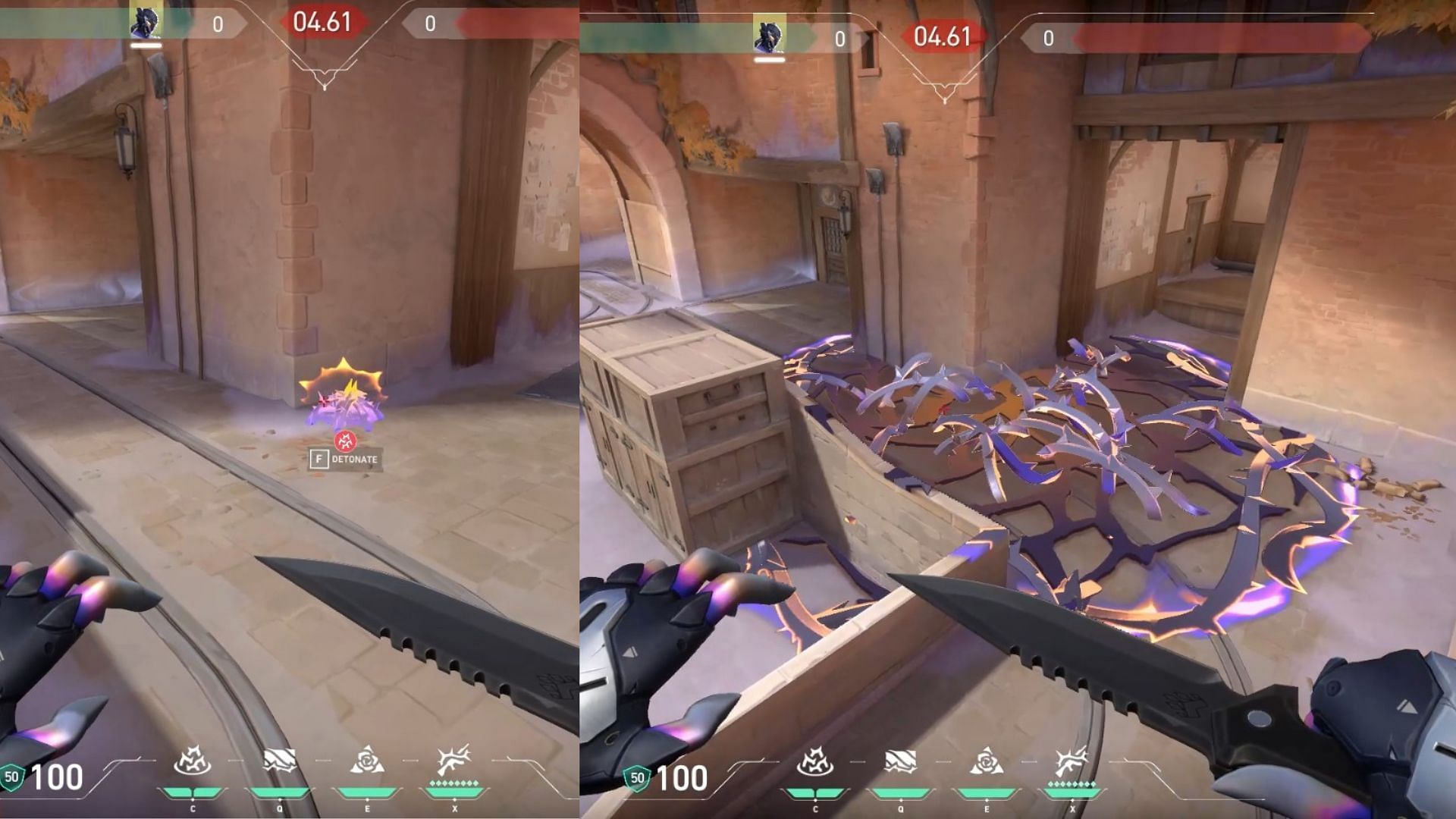 Where the ability lands on B-site (Image via Riot Games)