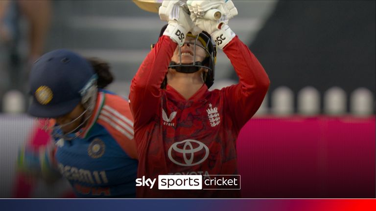 England have had a nightmare start after losing  Danni Wyatt-Hodge not long after Sophia Dunkley after she chipped straight to Harmanpreet Kaur at mid-off.