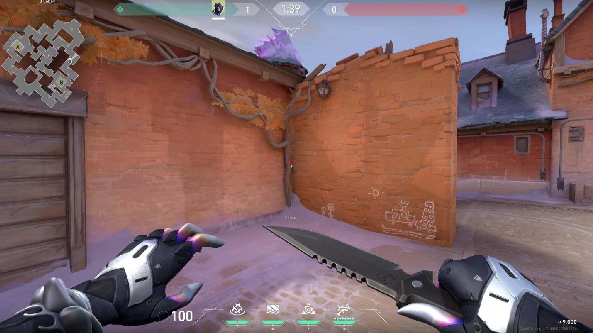 Where to stand for the lineup 2 in B-site (Image via Riot Games)