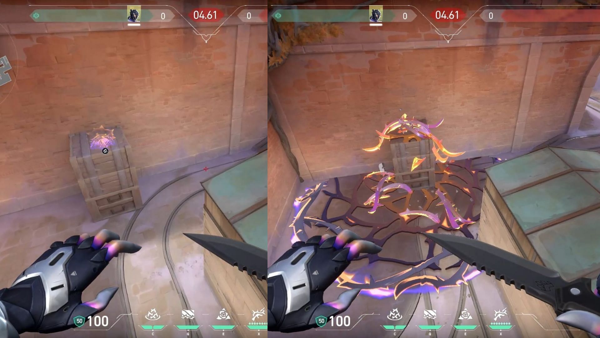 B site lineup to prevent enemy rushes. (Image via Riot Games)