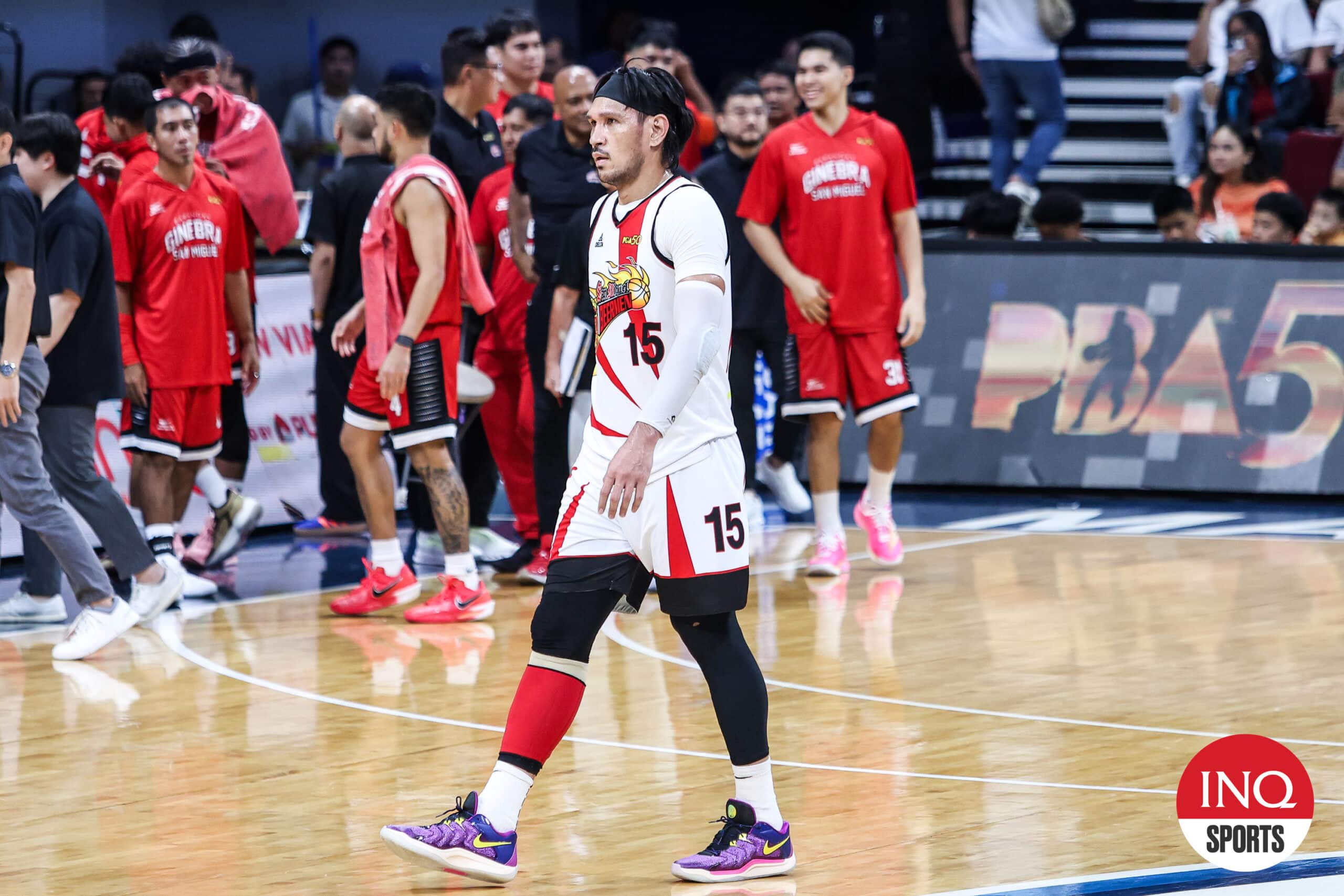 San Miguel Beermen's June Mar Fajardo during the PBA Philippine Cup semifinals Game 4 against Barangay Ginebra Gin Kings.