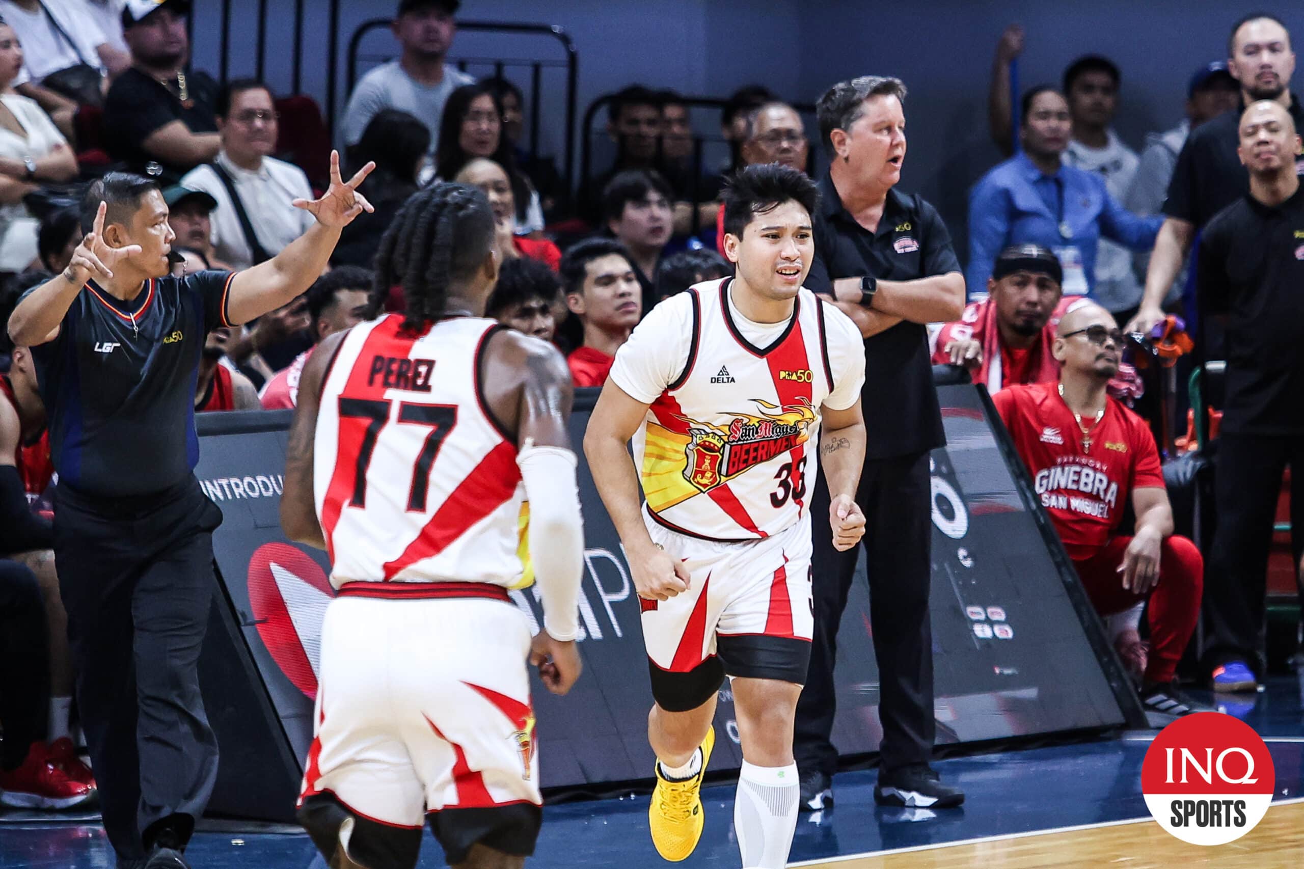 San Miguel Beermen's Juami Tiongson during the PBA Philippine Cup semifinals Game 4 against Barangay Ginebra Gin Kings.