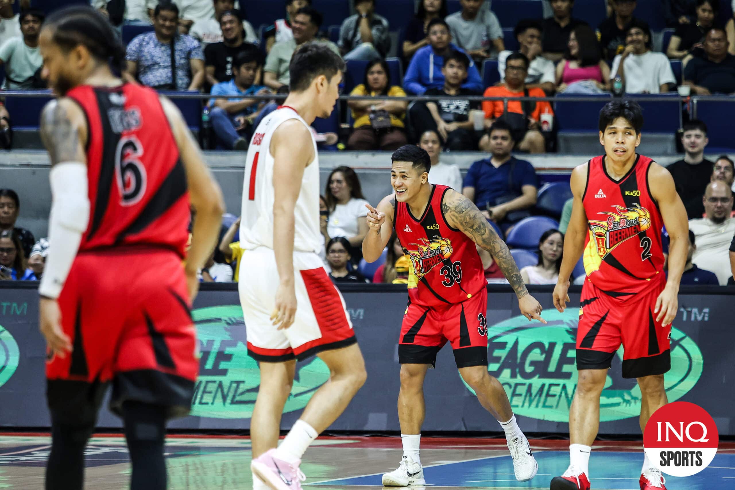 San Miguel Beermen's Jericho Cruz during the PBA Philippine Cup semifinals Game 5 against Barangay Ginebra Gin Kings.