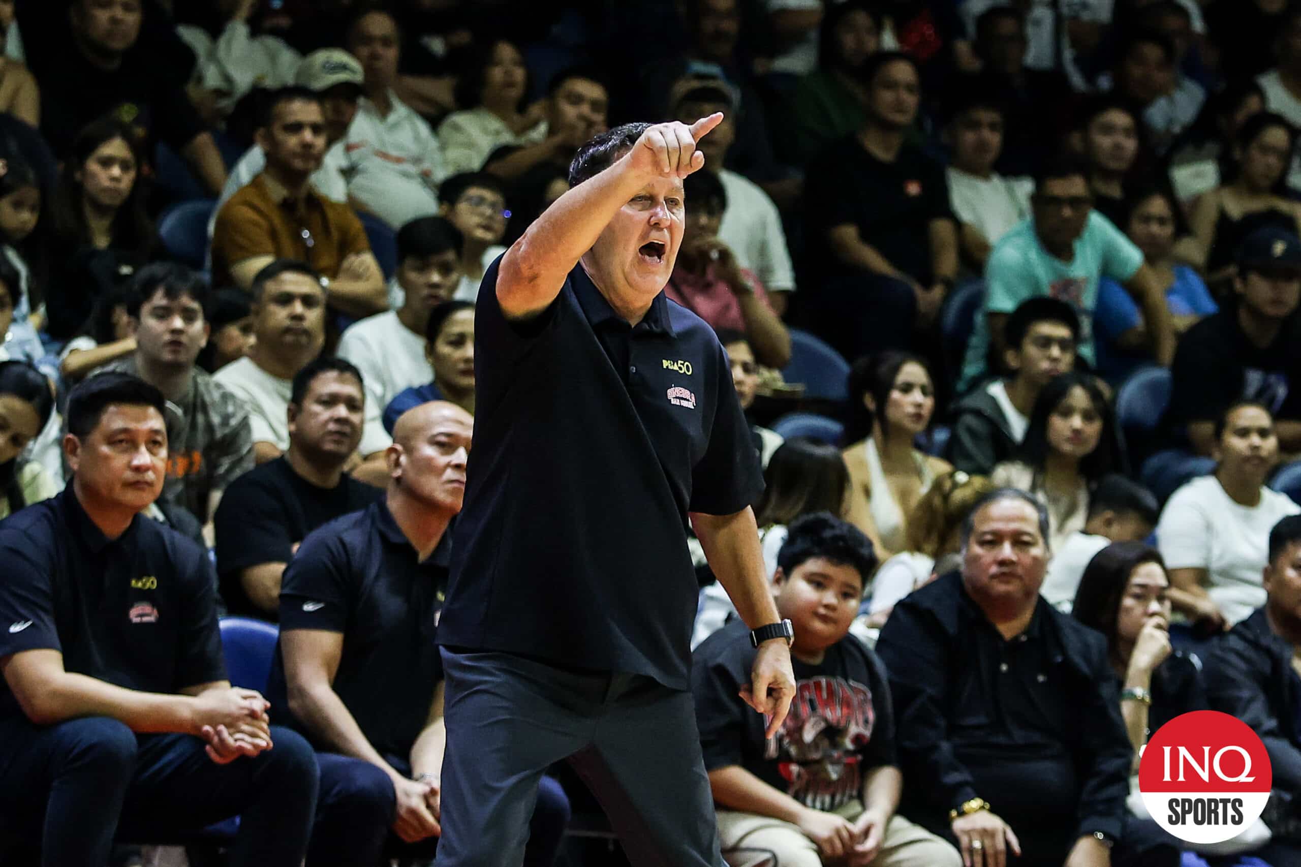 Barangay Ginebra coach Tim Cone during the PBA Philippine Cup semifinals Game 5 against San Miguel Beermen