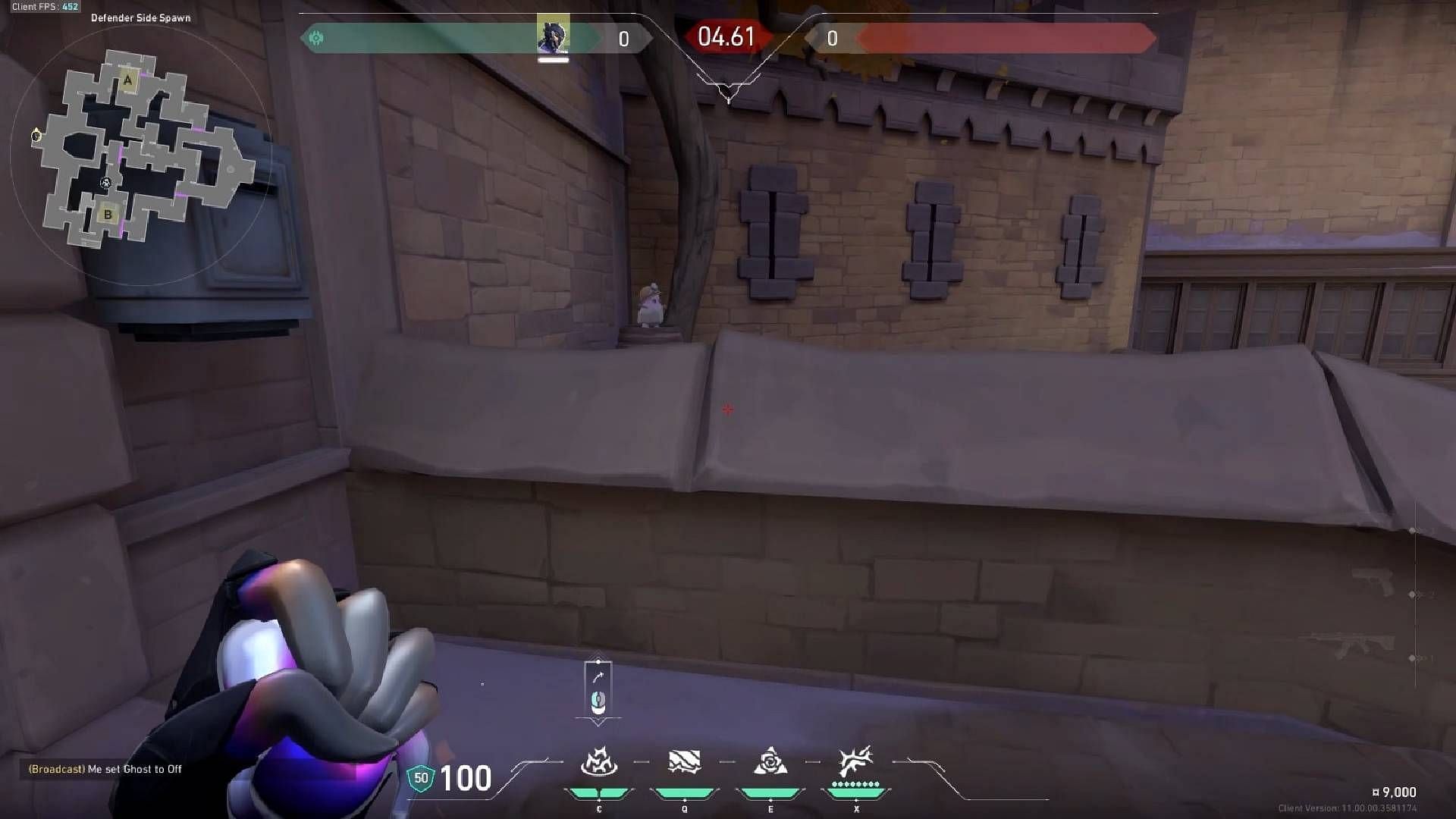 Where to stand for B site lineup (Image via Riot Games)