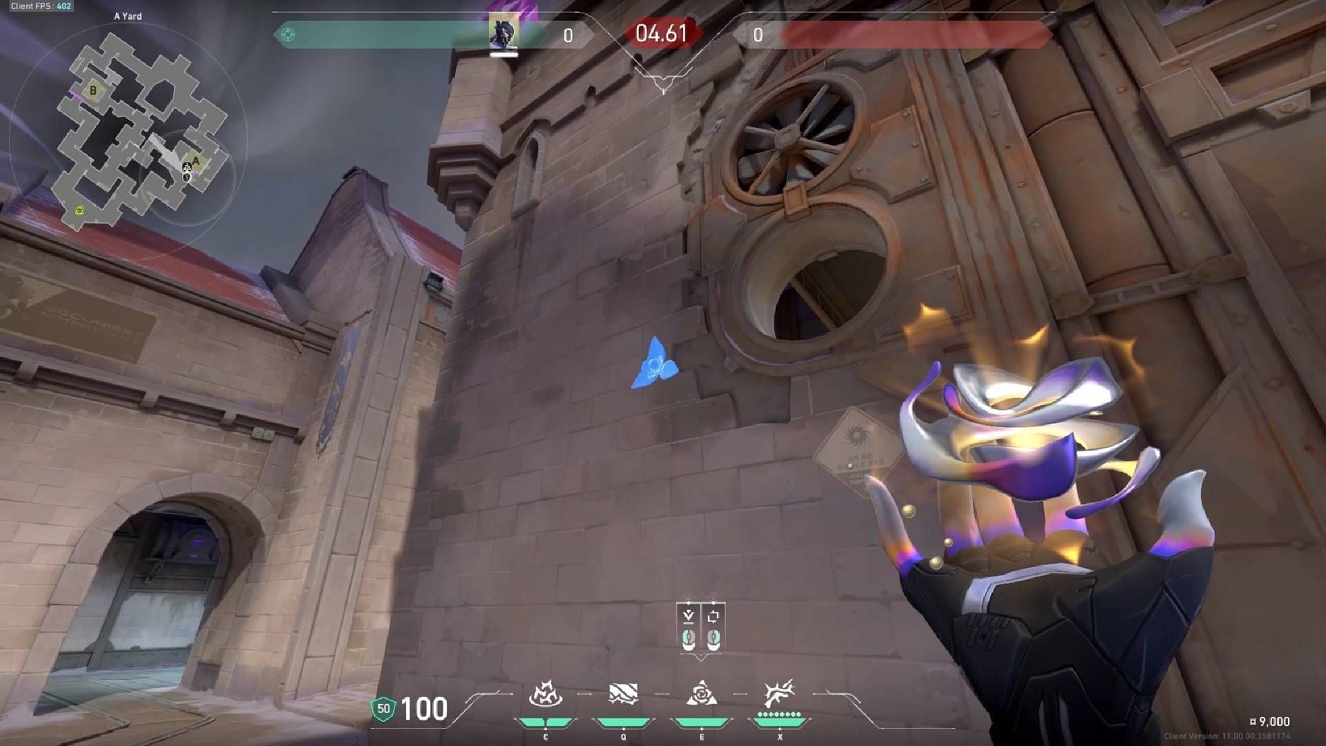 Use the Arc Rose setup directly on the opposite wall of the A site entrance (Image via Riot Games)