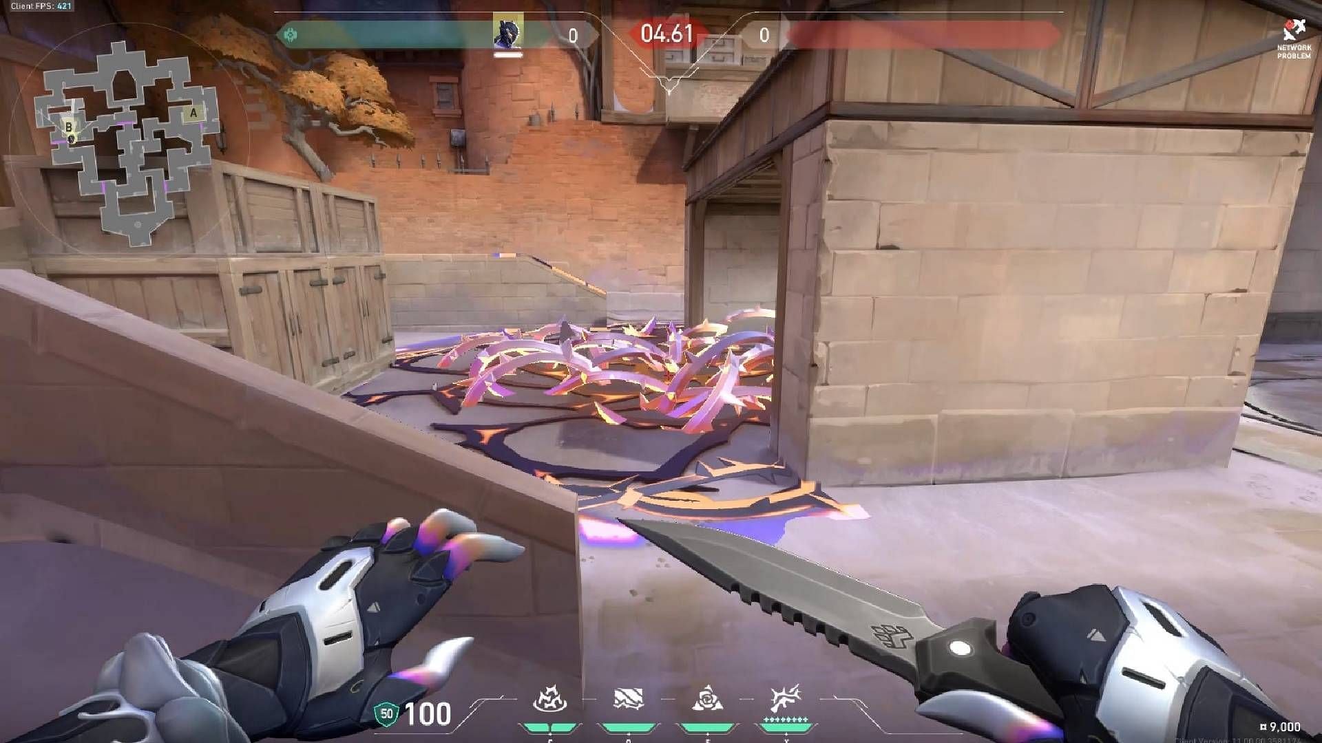 Where it lands on the B site of Corrode (Image via Riot Games)