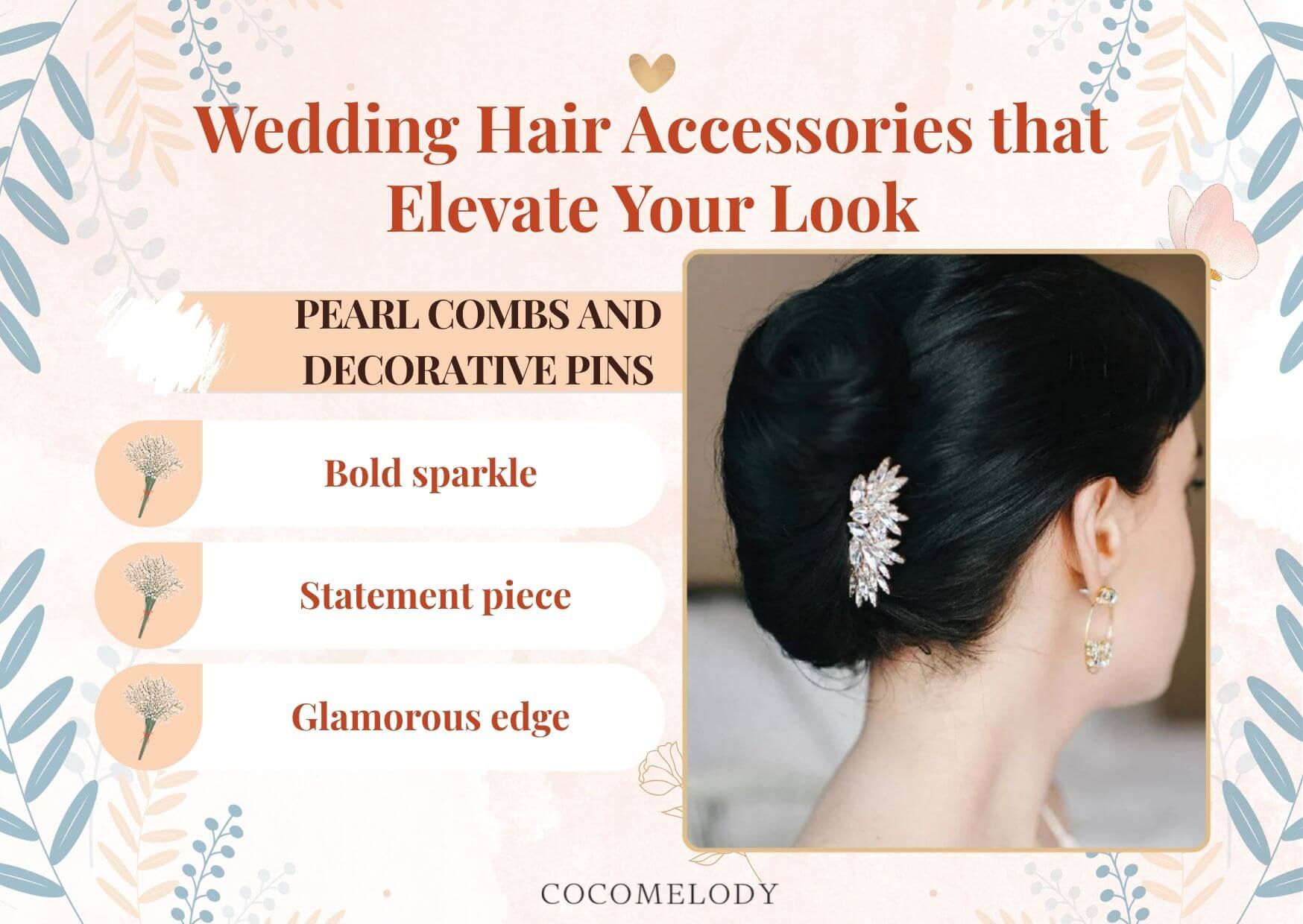 Water diamond hair comb Hair Accessories