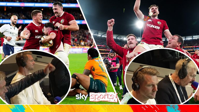 Take a look back at the best moments from the commentary box perspective in that history-making second Test in Melbourne as the British and Irish Lions sealed the series win over the Wallabies. 