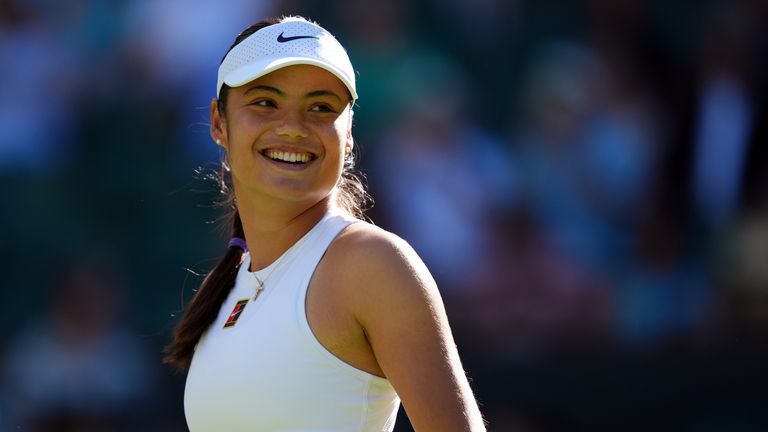 Emma Raducanu ahead of his match against Mingge Xu on day one of the 2025 Wimbledon Championships at the All England Lawn Tennis and Croquet
