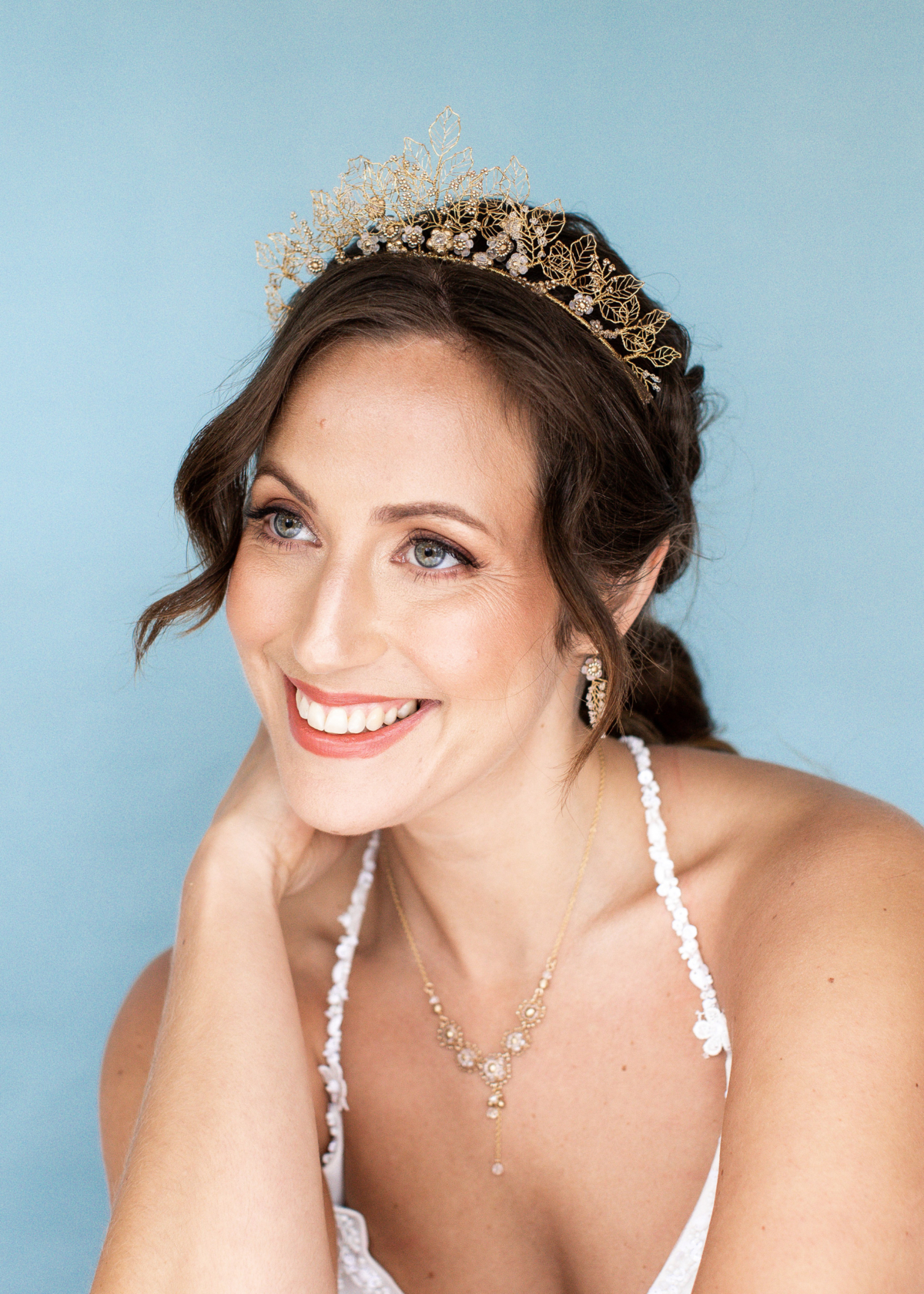 Handmade Bridal Accessories by Judith Brown – Delicate, Elegant & Timeless 21 Delicate gold handmade bridal headpiece by Judith Brown.