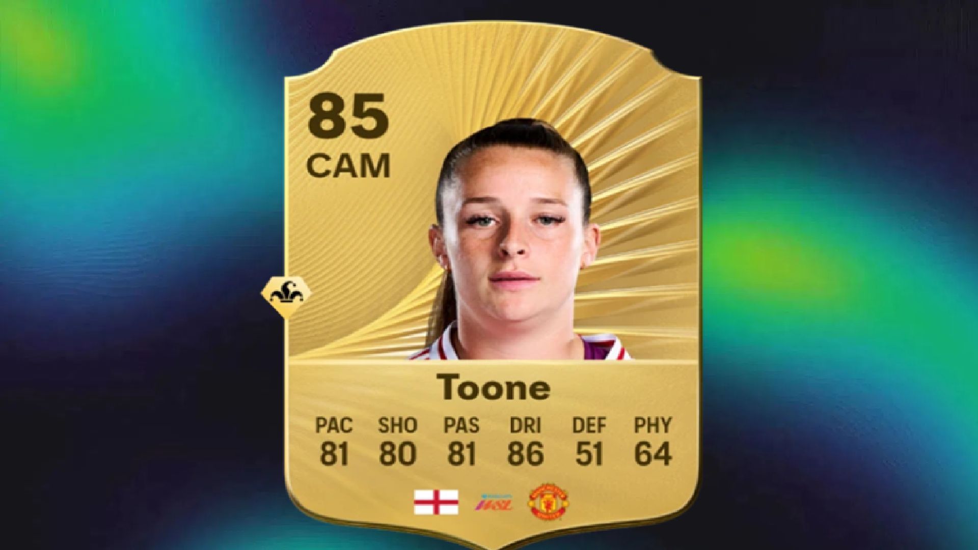 Ella Toone, Manchester United women's team's CAM, has the Trickster+ Playstyle in EA FC 26 (Image via EA Sports)