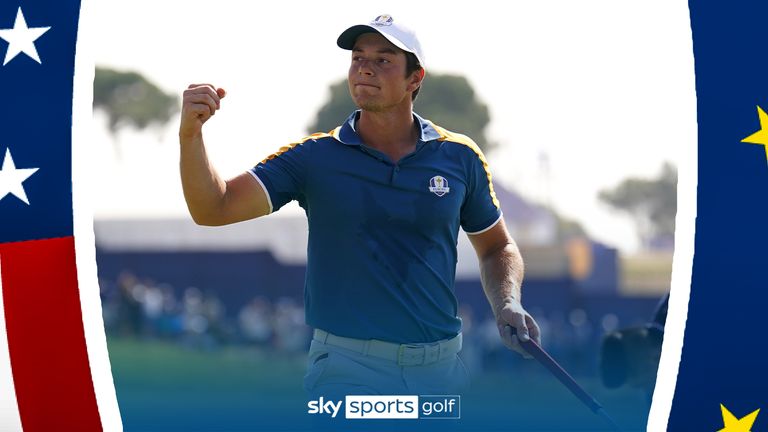 VIKTOR HOVLAND FIRST POINT SUNDAY SINGLES RYDER CUP