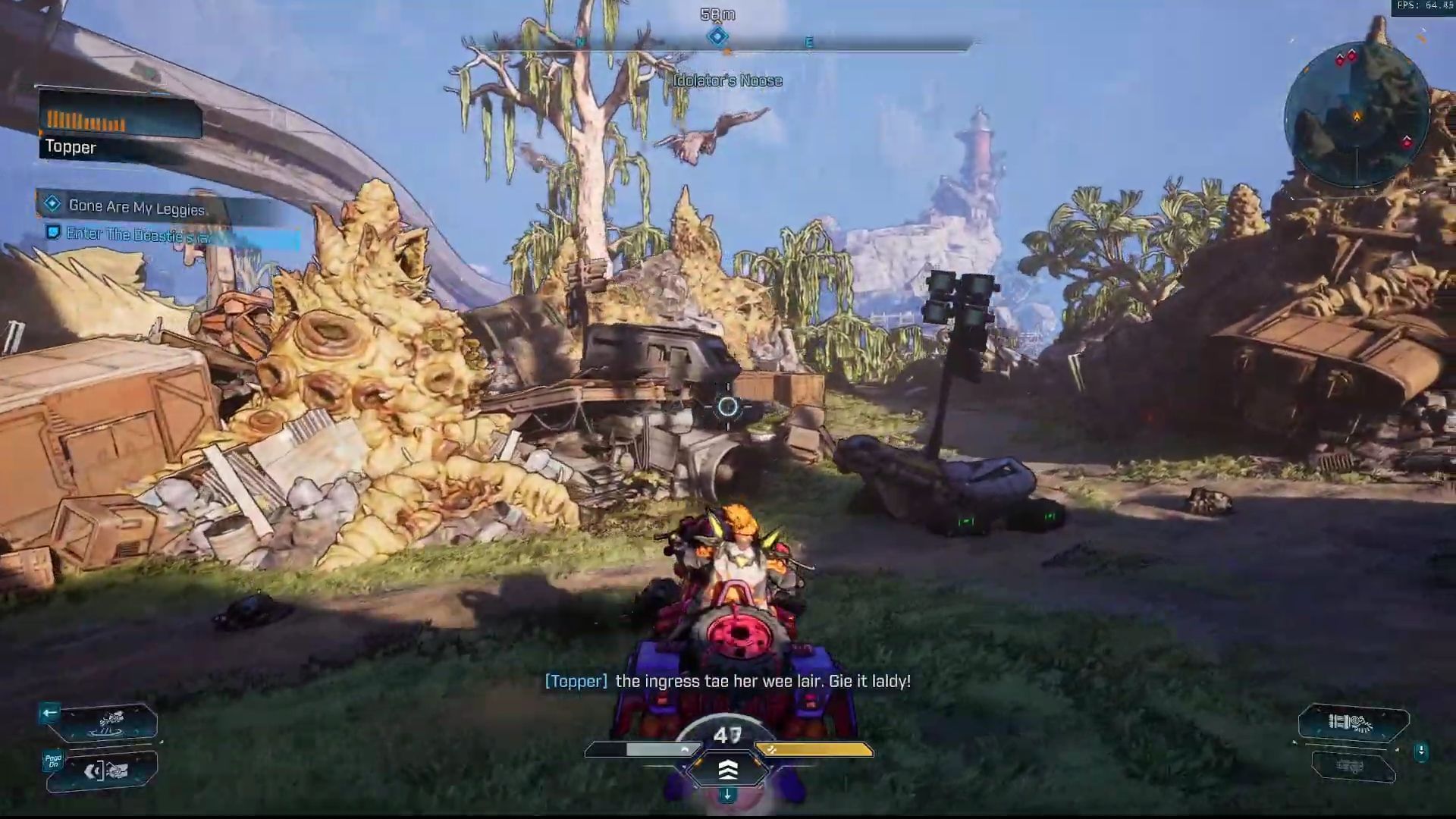 Use your vehicle to enter The Beastie's nest (Image via Youtube/@WoWQuest)