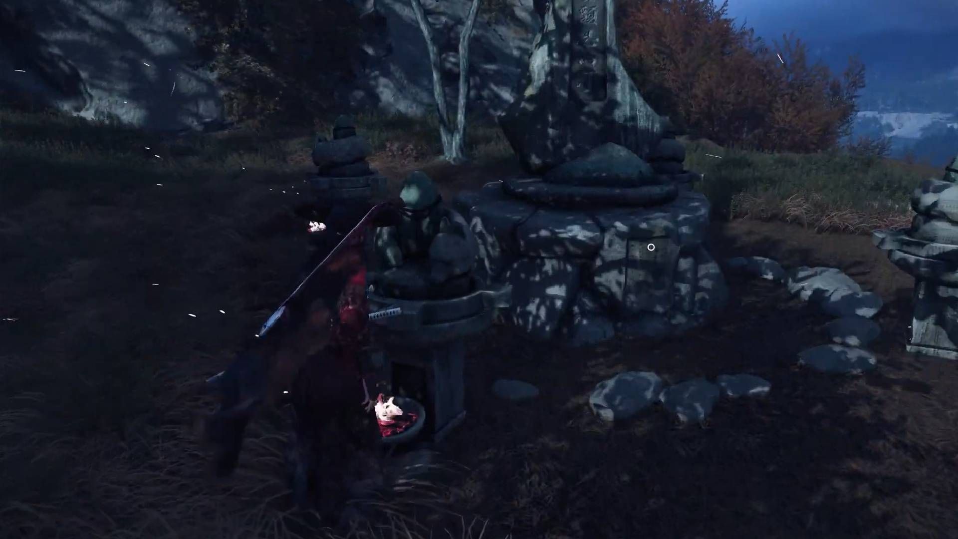 Rotate the fox statues to face the reliquary pillar (Image via Sucker Punch Productions || Sportskeeda Gaming)