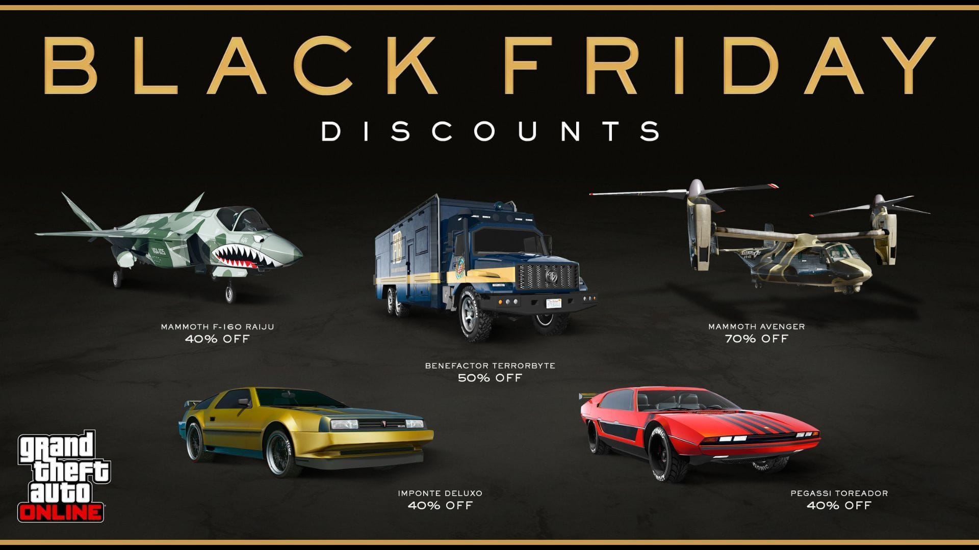 Rockstar is offering Black Friday discounts with today's GTA Online weekly update (Image via Rockstar Games)