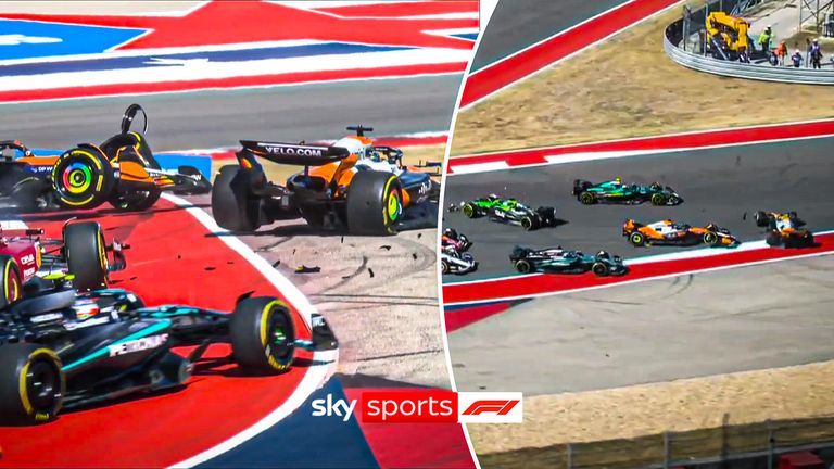 Formula 1 Austin opening lap collision.