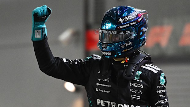 Pole position qualifier George Russell.