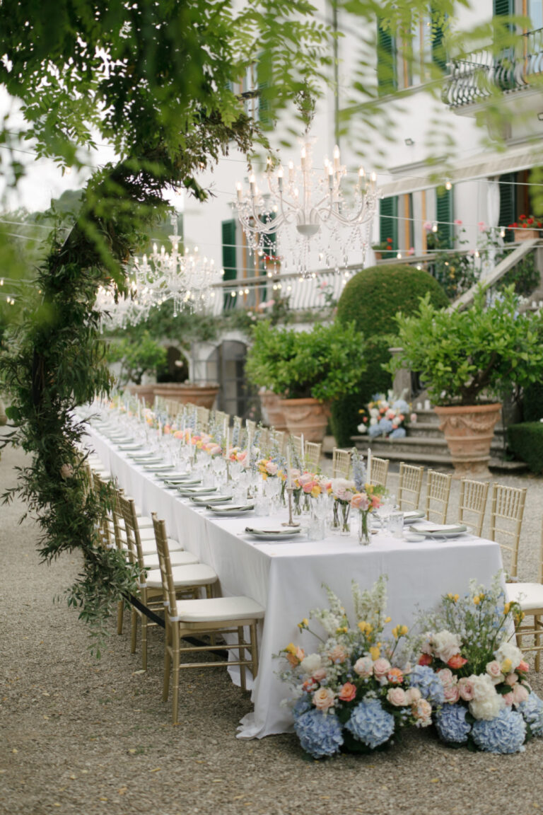 A Color-Ahead Celebration Among Lush Gardens and Ancient Olive Trees