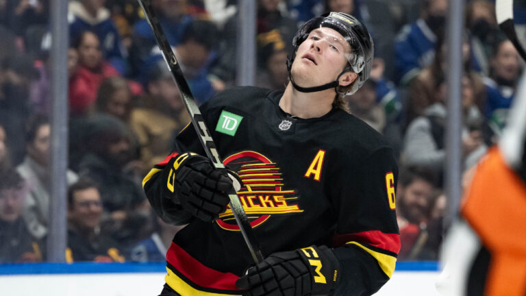 Brock Boeser adjusting to Canucks’ centre woes: ‘It’s arduous’