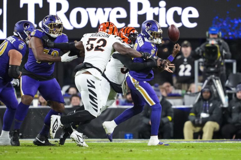 Cincinnati Bengals vs. Baltimore Ravens projected beginning lineup and depth chart for Week 15 | 2025 NFL season