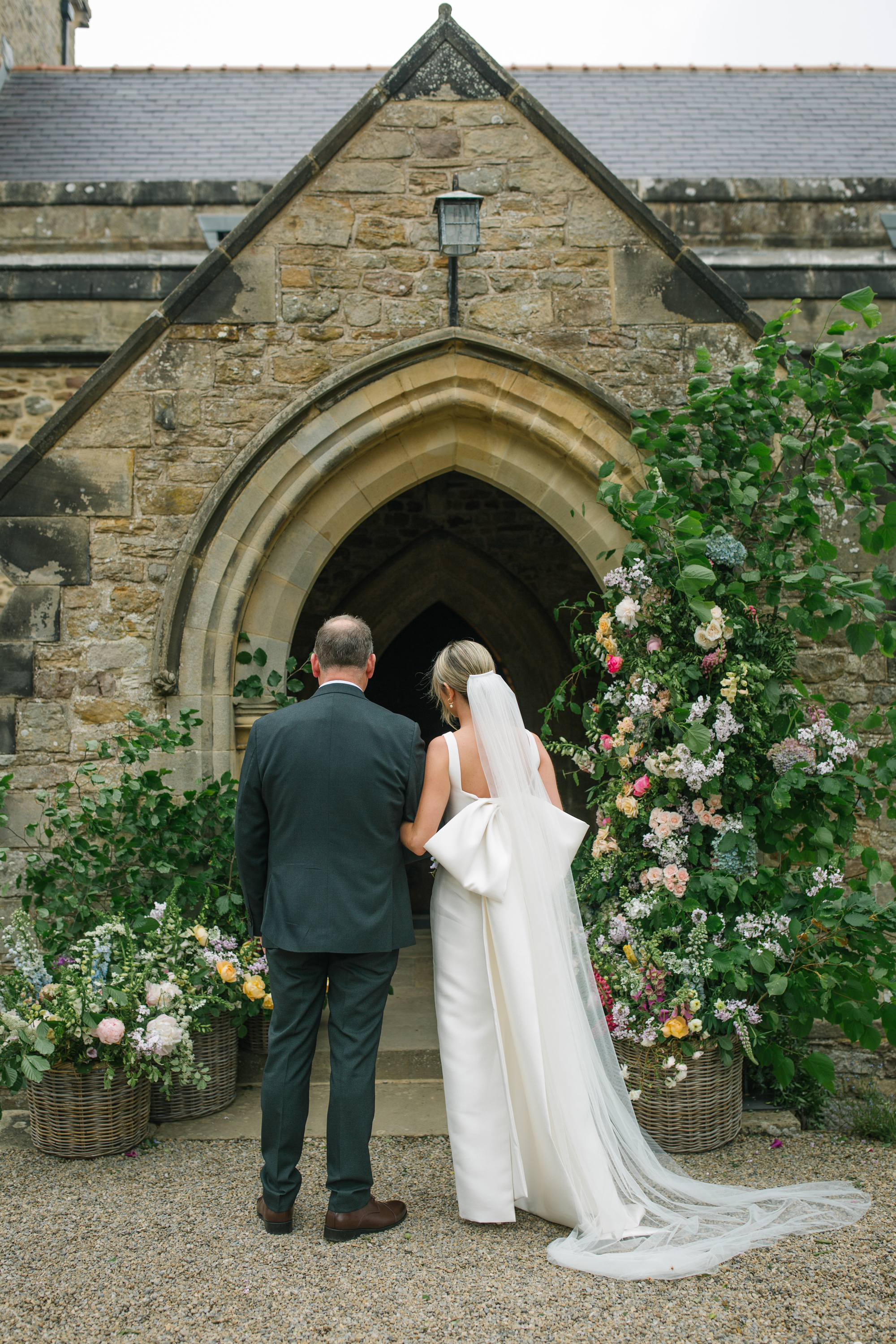Maisie Wore Jessica Bennett for Her Spring Pastel Flower Filled Wedding at Middleton Lodge 59 Spring Pastel Church Wedding Middleton Lodge Feverfew Florist Nell Mallia Photography11