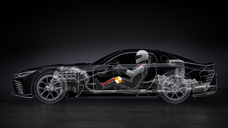 Cutaway rendering of the Toyota GR GT's packaging