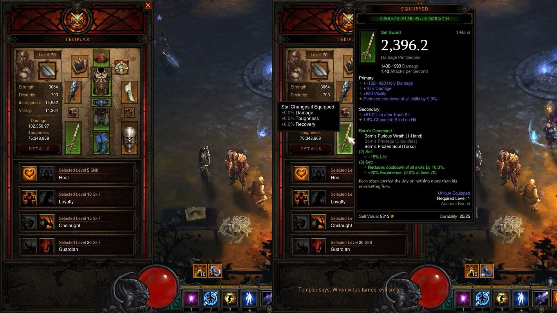 Companions always come with stronger weapons early on in Diablo 3(Image via Blizzard Entertainment)