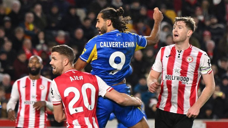 Dominic Calvert-Lewin rises to score Leeds' equaliser at Brentford