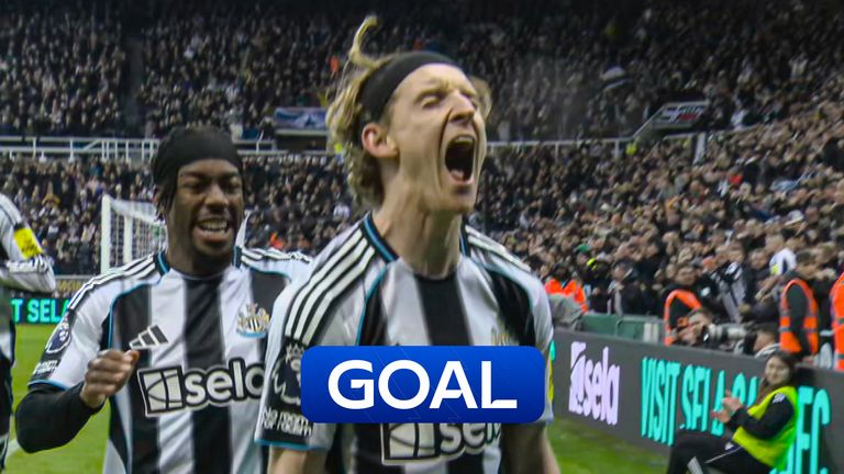 Newcastle's Gordon scores from the penalty spot.