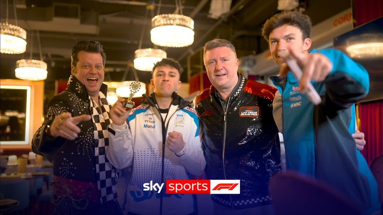 David Croft had Elvis on hand to help quiz Alpine's Pierre Gasly and Isack Hadjar ahead of the Las Vegas Grand Prix.