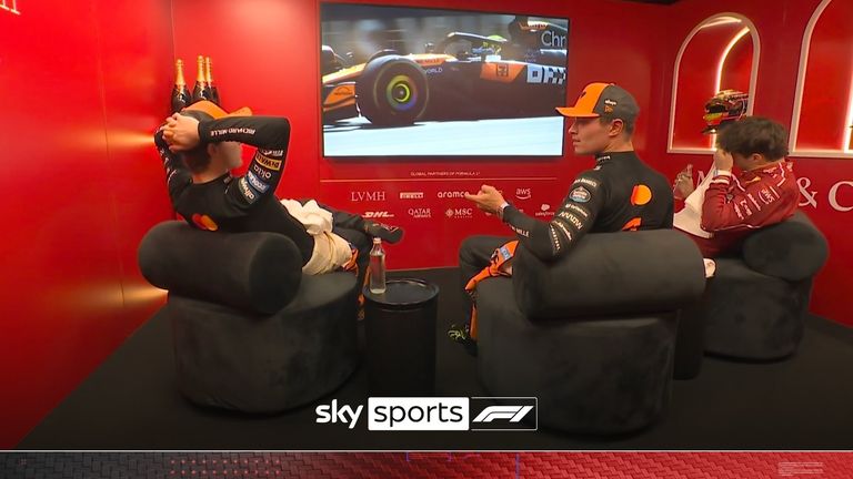 McLaren teammates Lando Norris and Oscar Piastri were in the cooldown room to watch back the key moments from a thrilling Austrian Grand Prix.