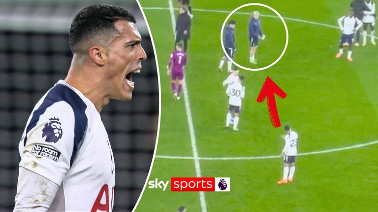 Pedro Porro appeared to be shouting at Lucas Bergvall