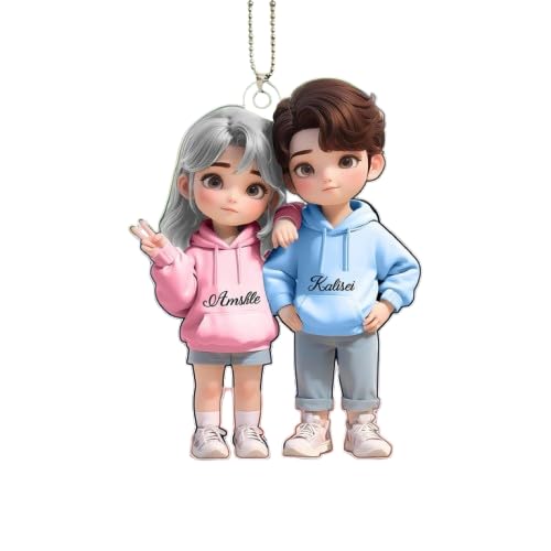 Cute Cartoon Couple Car Ornament