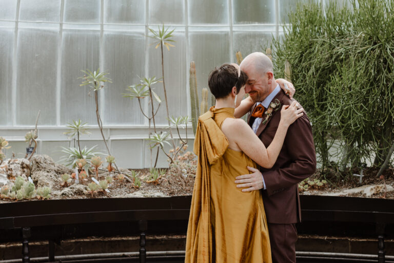 Kibble Palace Wedding Glasgow | Mustard Yellow Bridal Gown