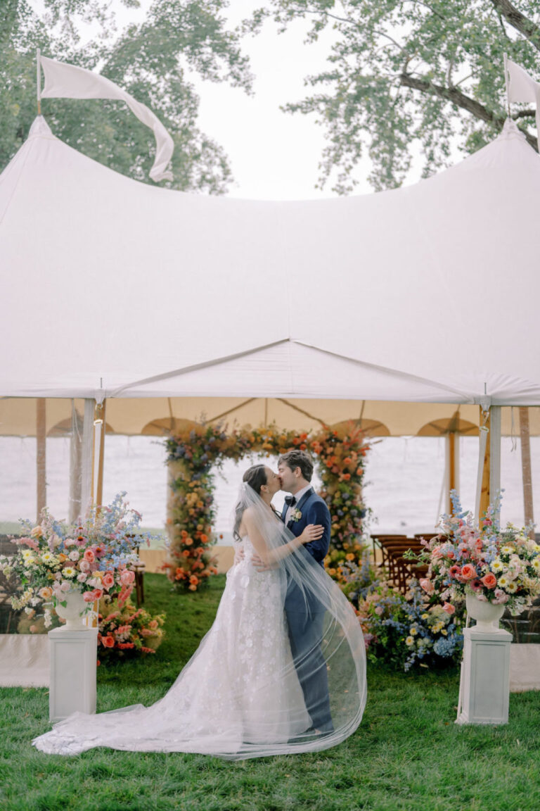 An Impressionist-Inspired Seaside Garden Wedding in Soft Blues and Painterly Pastels