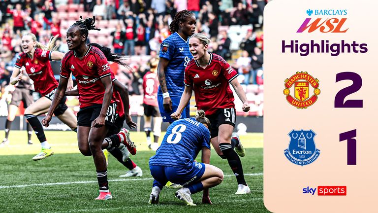 Highlights of the Women's Super League match between Manchester United and Everton.