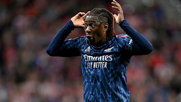 Eberechi Eze of Arsenal reacts.