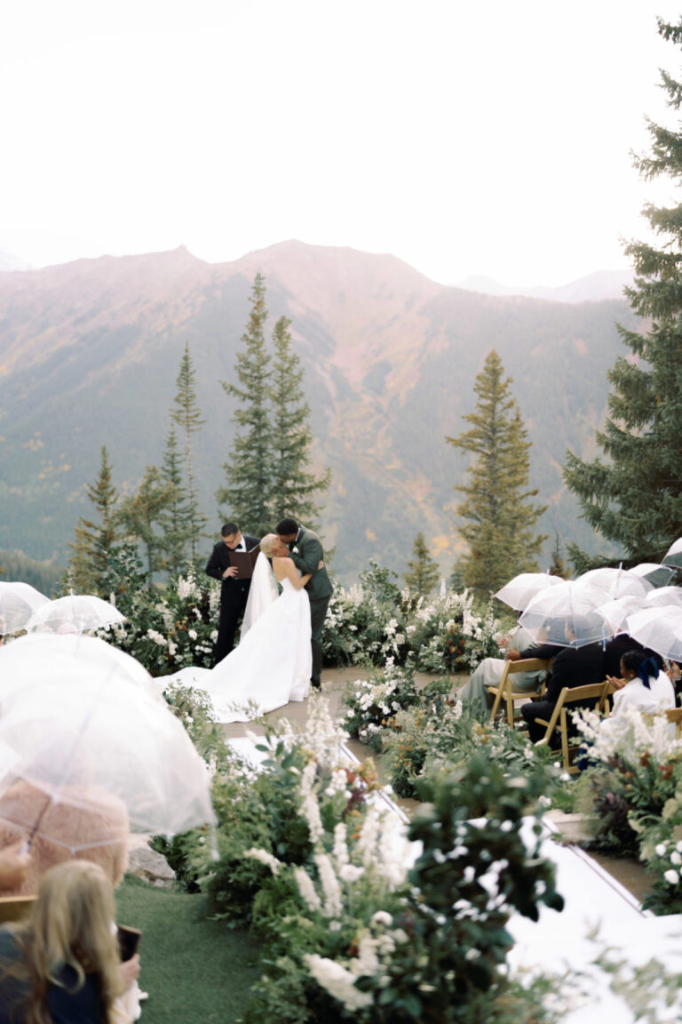 A Moody Enchanted Forest Wedding in Aspen with Evergreen Draping and Woodland-Impressed Details