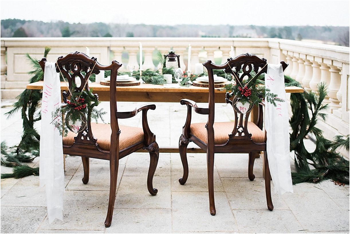 Fresh Greens as Christmas Wedding Decorations