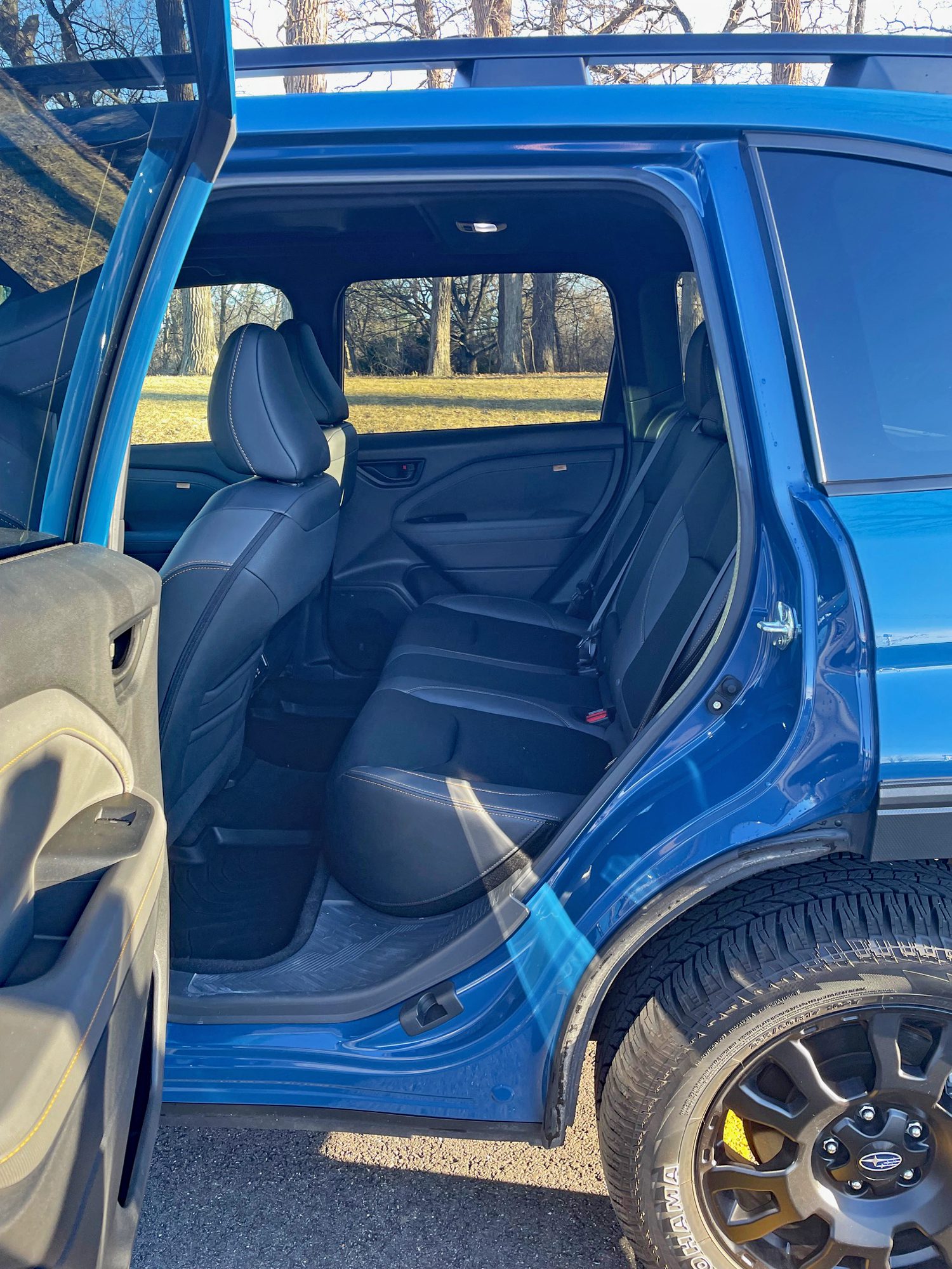 2026 Subaru Forester Wilderness in Geyser Blue, rear seat, passenger space,
