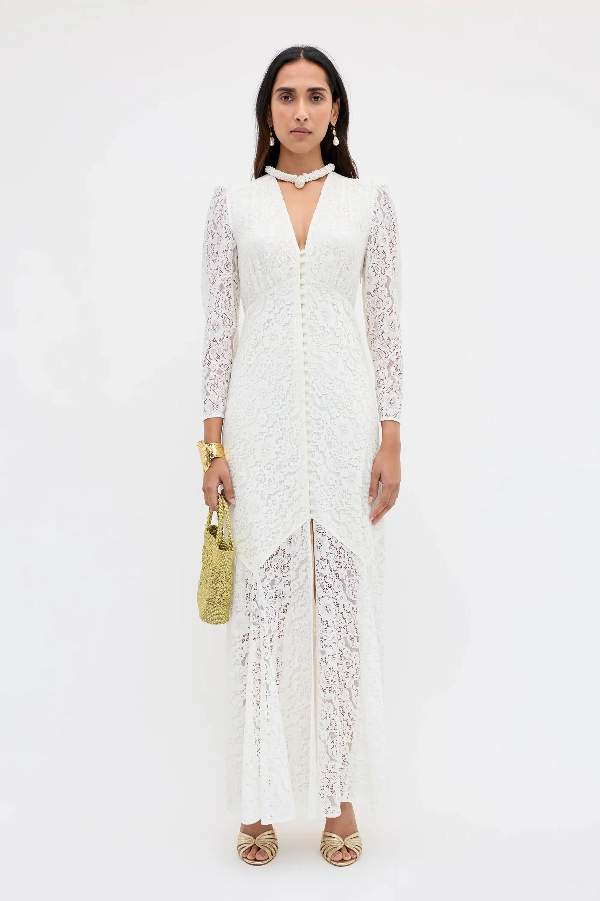 Rixo Fleur Corded Lace Gown