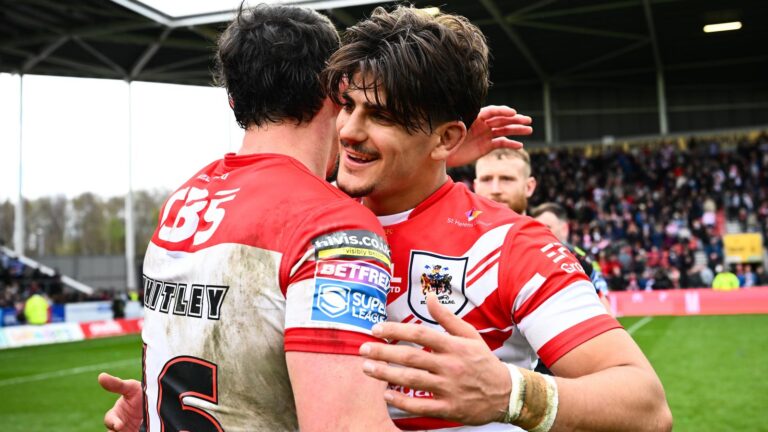 St Helens 34-24 Wigan Warriors: Loanee Bill Leyland scores double as Saints full almighty fightback in Good Friday derby