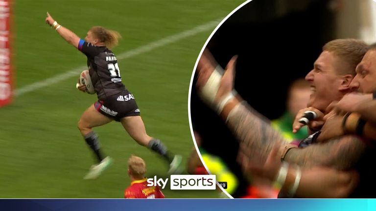 Wakefield Trinity's Caius Faatili goes 70 metres to score against Castleford