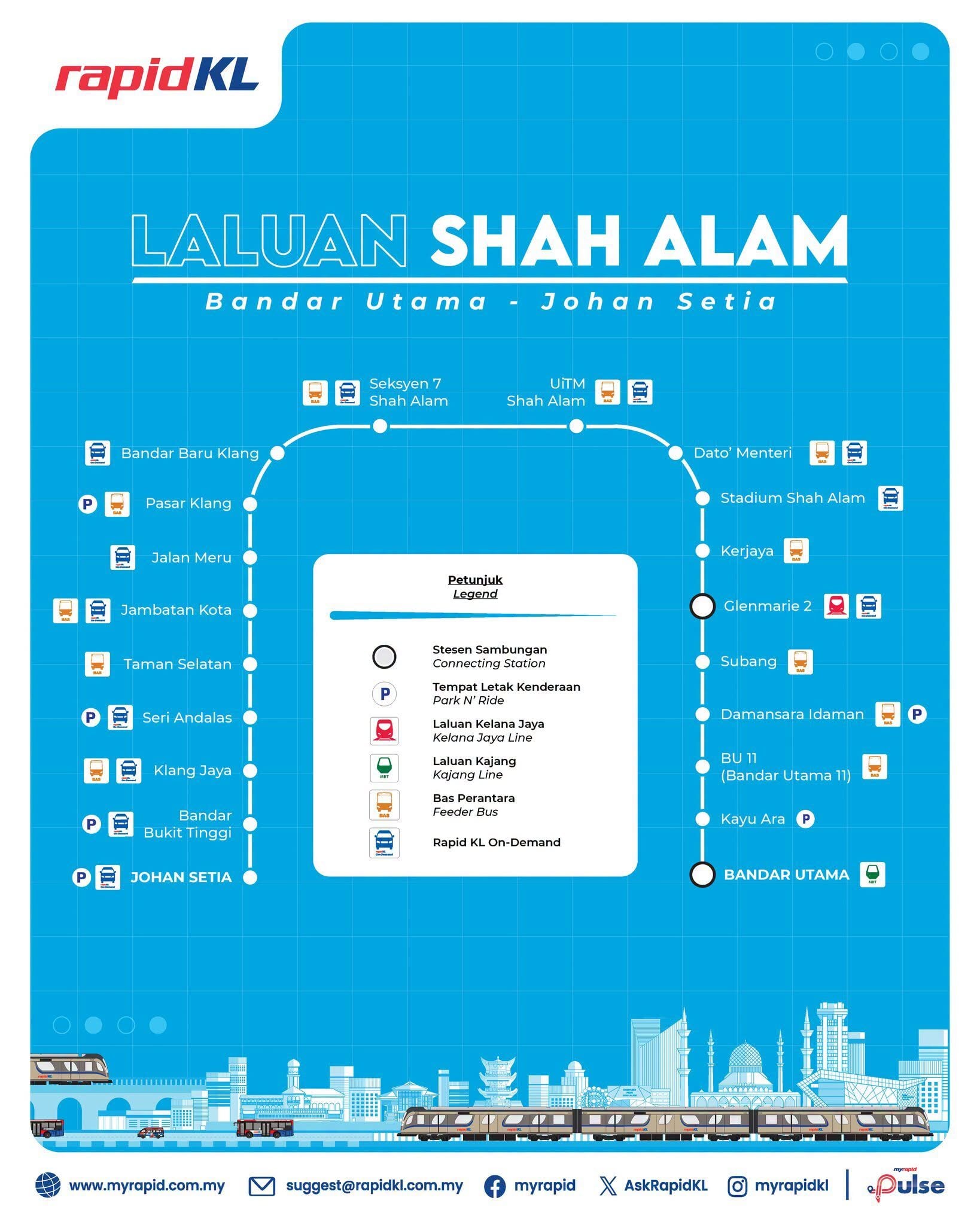 LRT3 Shah Alam Line Route Stations