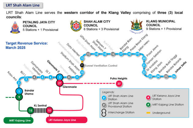 LRT3 Shah Alam Line – a guide to 20 stations from Bdr Utama to Johan Setia, surroundings areas, facilities