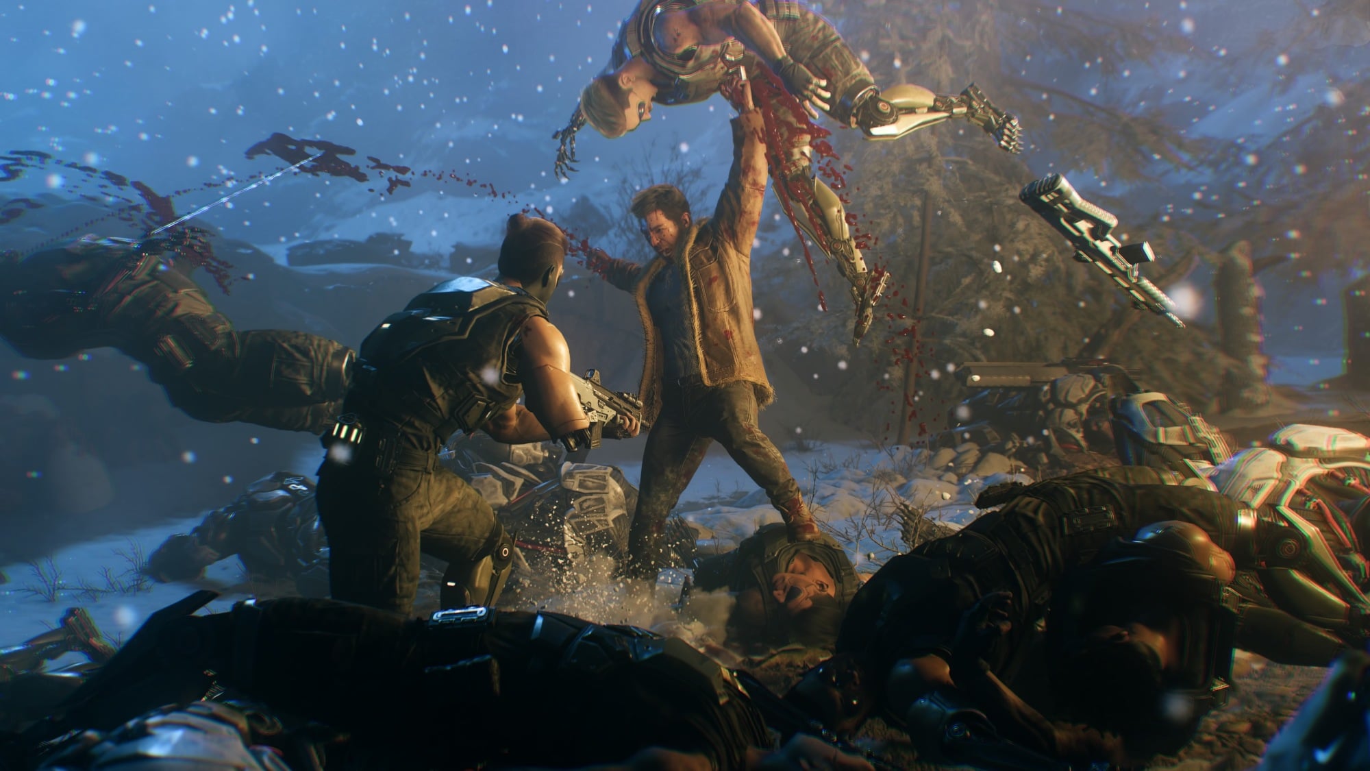 logan kills an enemy in this cut scene screenshot from Marvel's Wolverine